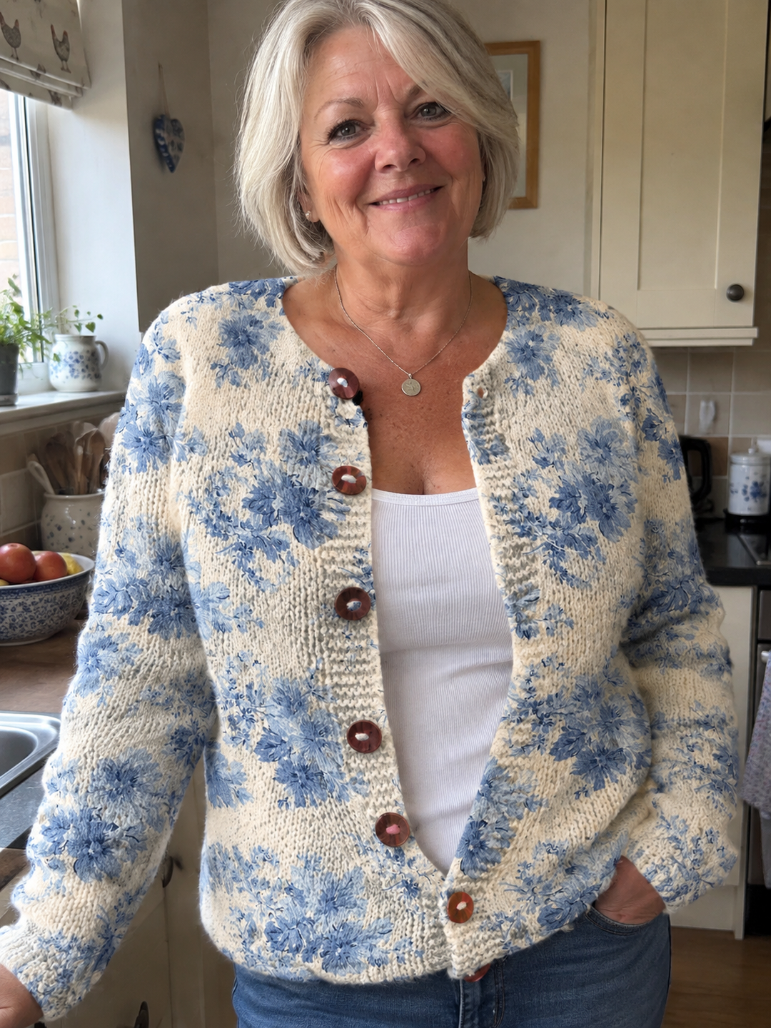 AI-generated cardigan styling inspiration