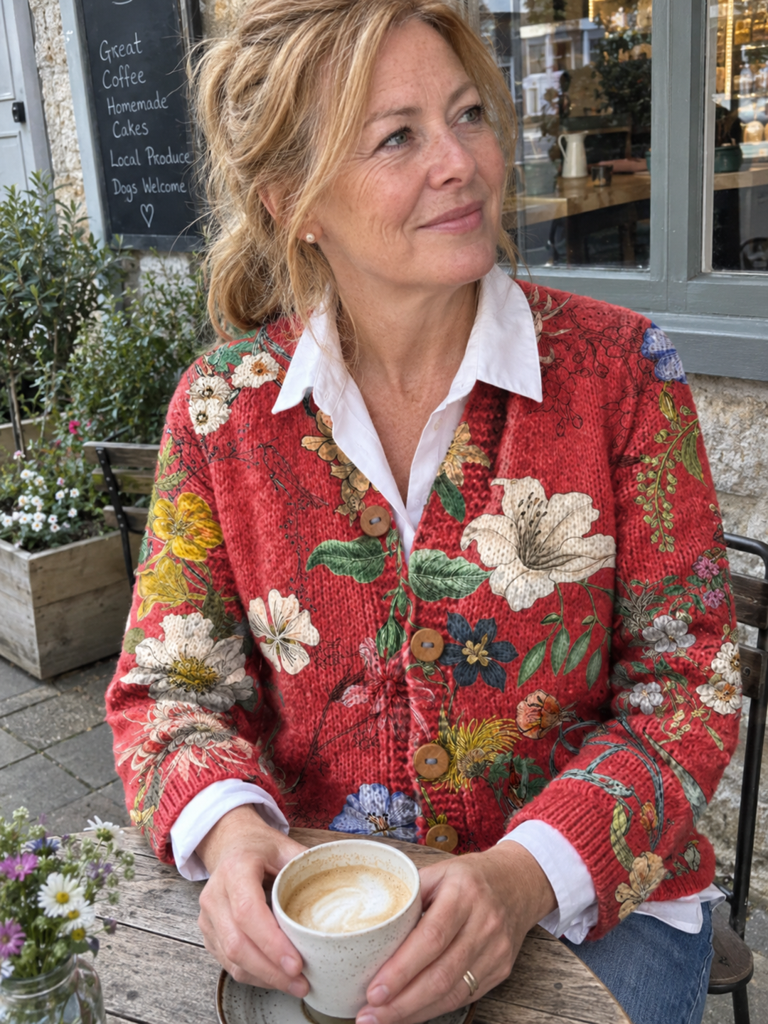 AI-generated cardigan styling inspiration