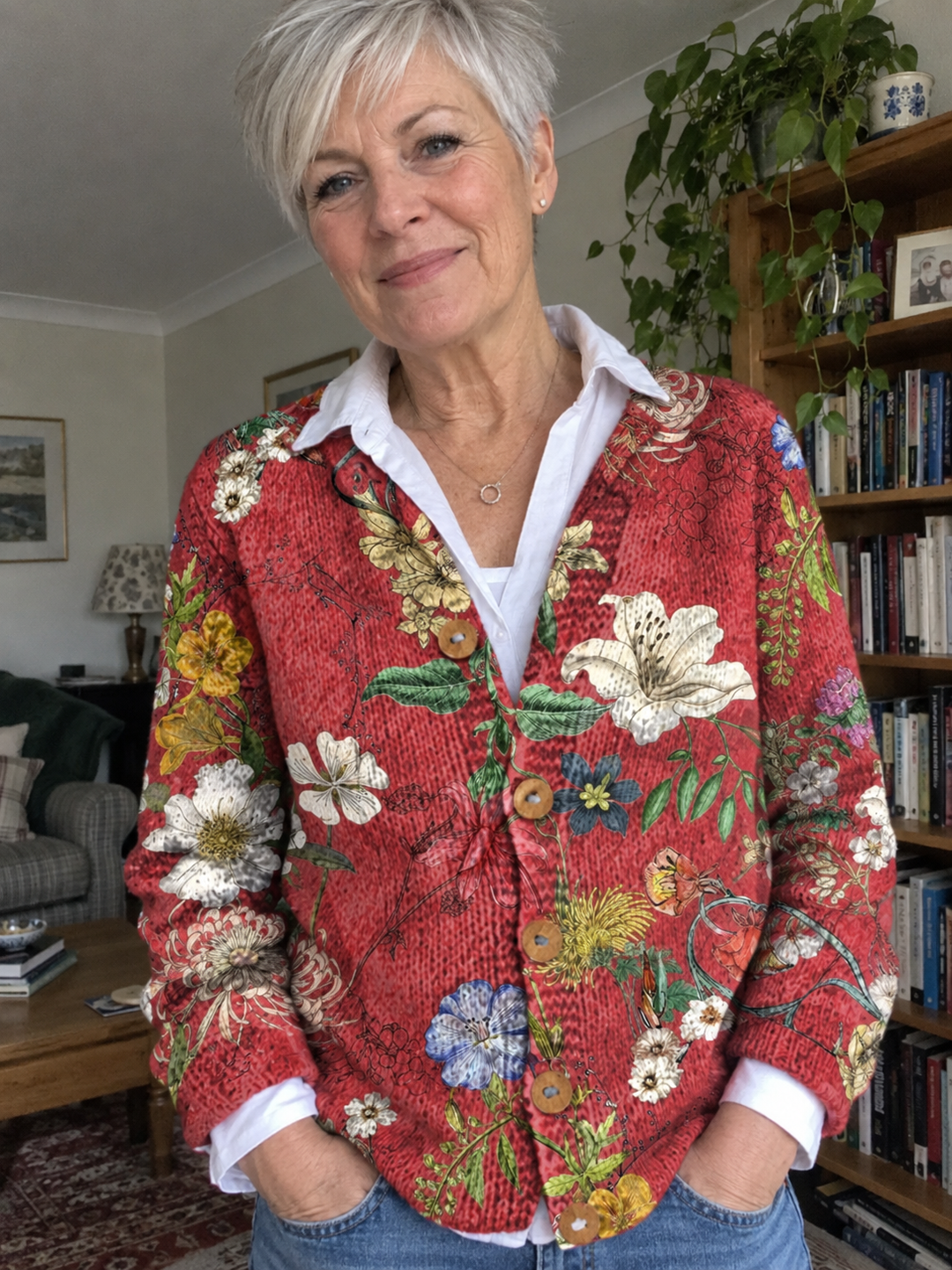 AI-generated cardigan styling inspiration