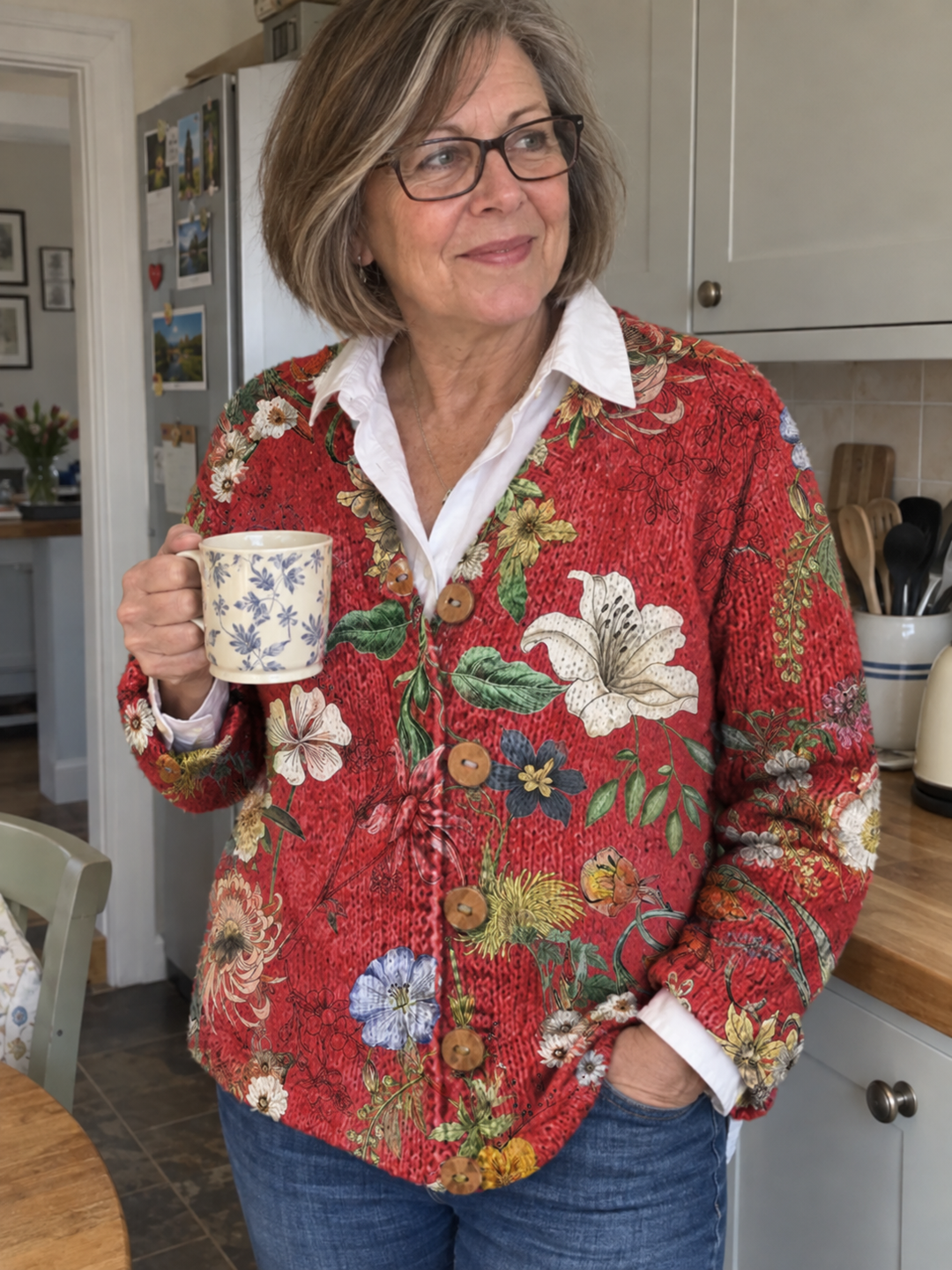 AI-generated cardigan styling inspiration